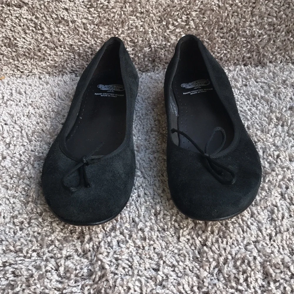 Calzoleria Toscana Black Suede Ballet Flats size 39 1/2 EU